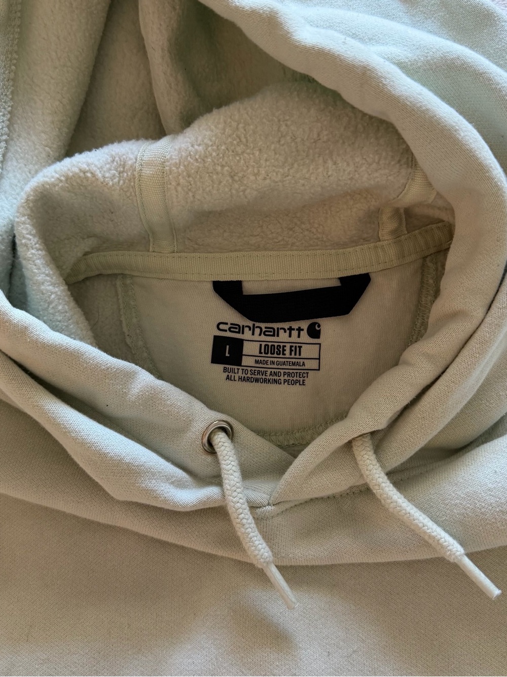 Carhartt Light Mint Pullover Hoodie with Sleeve Logo - Picture 3 of 7